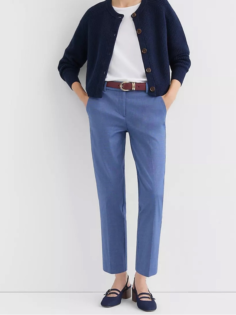 Loft Curvy Riviera Chambray Pants